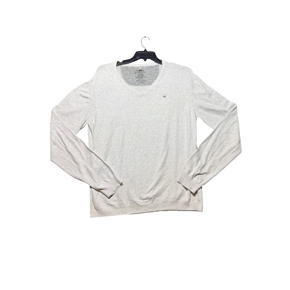 Diesel V-Neck Sweater Mens XXL Grey Good Speckled Knit Long Sleeve